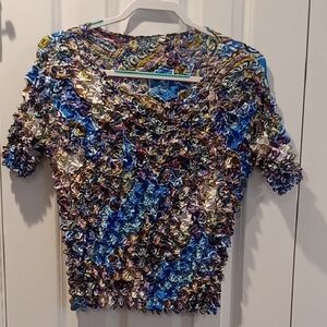 Vibrant Multicolor Women's Textured Blouse